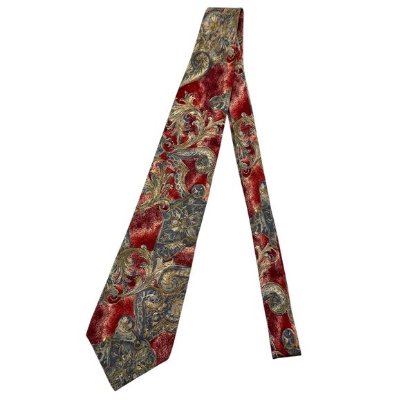 Van Heusen Vintage 100% Silk Dress Tie Paisley Floral Pattern 57" 3.75" - Picture 2 of 11